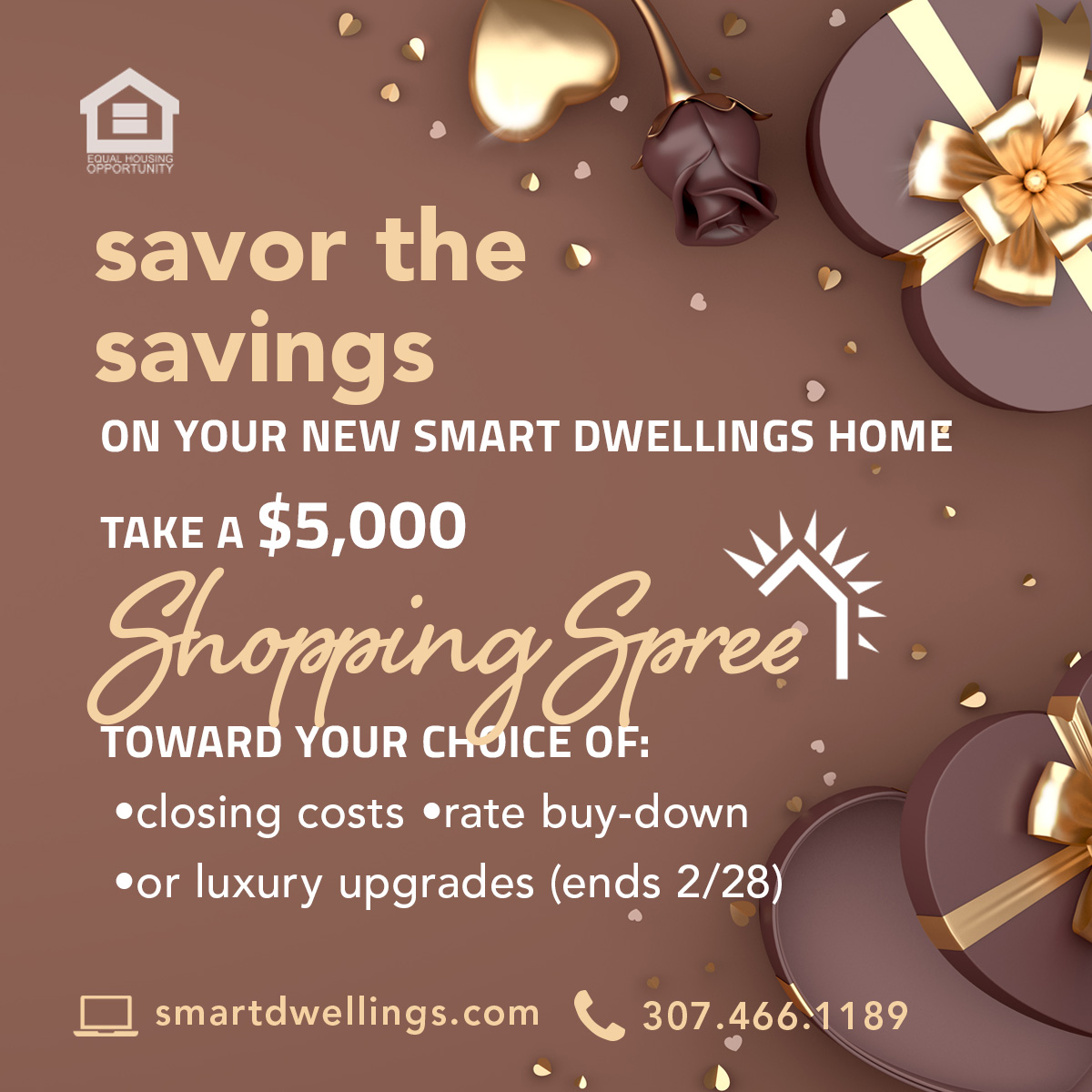 image of chocolate boxes with text savor the savings in February with a $5000 smart shopping spree