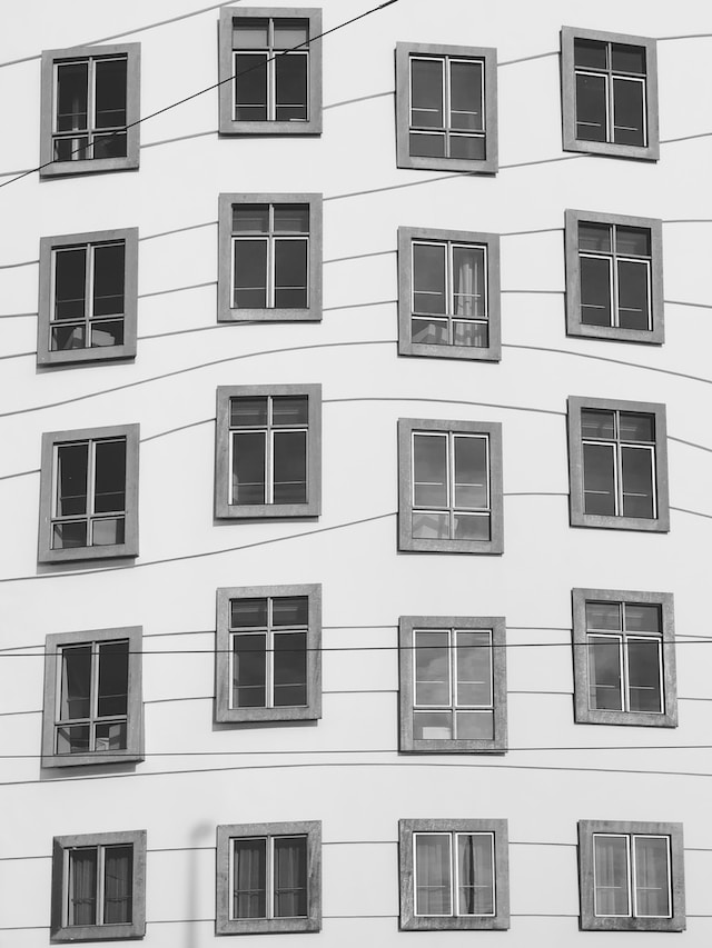 Super cool example of lines and window placement making the otherwise boring exterior of a building have movement and excitement.