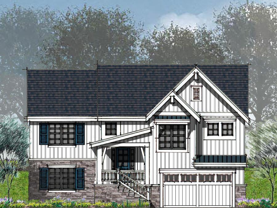 Image of The Nash floor plan by Smart Dwellings, a modern farmhouse exterior finish split-level home with 2-car garage